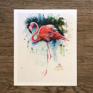 Flamingo Watercolor Print by Dean Crouser